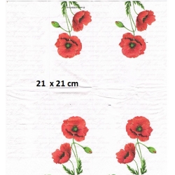 Chusteczka mini 21x21cm / Cena 1 sztuki / maki / -3372-