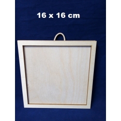 SKLEJKA #3mm Ramka 16x16cm / obrazek z zawieszką, ramka szer: 1cm
