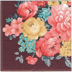 Serwetka  -3230-   kwiaty, kolor