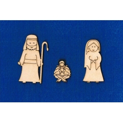 Boże Narodzenie  komplet 3szt.  wys: 6cm. / SKLEJKA #3mm / Maryja, Józef i Dzieciątko Jezus