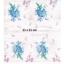 Chusteczka mini 21x21cm / Cena 1 sztuki / niezapominajki  / -3369-