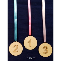 SKLEJKA #3mm Medal 8cm , koło z zawieszką, medal , kółko 8cm / komplet medali 3szt / 0825
