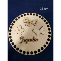 SKLEJKA #3mm Zestaw kreatywny dla dzieci Podkładka 13cm , baza 13cm z otworami pod sznurek, szydełko, do torebki, makrama / ozdoba do powieszenia