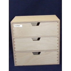 Komódka z 3 szufladkami   20,5x28,5x28,5cm   ,przybornik na biurko,szafkę,  organizer itp., szufladek