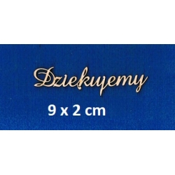 Dziękujemy  9x2cm, pierwsza litera 1,5cm / amaze