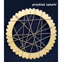 SKLEJKA #3mm Koło 25cm , obręcz 25cm, sznurki, makrama, koło kwiatek z otworem / 8808