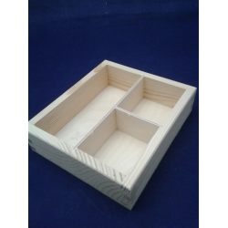 Pojemnik,przybornik, organizer  16,5x14,5x4,3cm - 3 PRZEGRODY ,3 przegródki pudełko gramatyczne , przegrodami