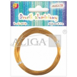 Drucik aluminiowy  złoty 0,8 mm / 7m / drut złoty /  DA-3633