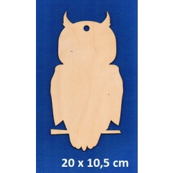 SKLEJKA #3mm Sowa 20x10,5 cm , zarys , sowa zawieszka / 0370