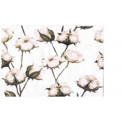 Serwetka   -3098  , kwiaty   biało-kremowe