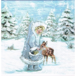 Serwetka  -3177-   dziewczynka , sarenka