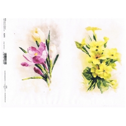 Papier ryżowy   A4   ITD R1973  , wiosenne kwiaty
