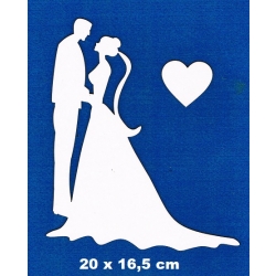 BEERMATA #1,5mm / Para młoda + serduszko  / biała tekturka / scrap / 20x16,5cm,  birmata