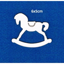 BEERMATA #1,5mm  Konik na biegunach  6x5cm   , biała tekturka , scrap,  birmata