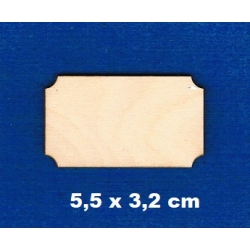 Tabliczka 5,5x3,2cm / ścięte rogi / SKLEJKA #3mm