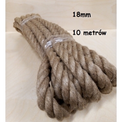 10 METRÓW / Lina jutowa 18mm, sznur jutowy 18mm / długość 10m / sznur jutowy skręcany naturalny / zwój juta / Juteco