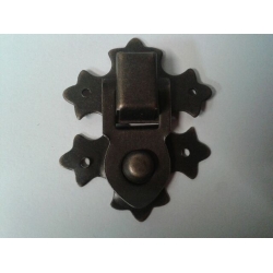 Zatrzask 4x3cm , zamknięcie ozdobne ciemny mosiądz  4x3cm / okucia metalowe  do pudełek
