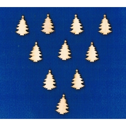 Komplet mini choinek z gwiazdką 10 sztuk - wymiar :  3x2 cm