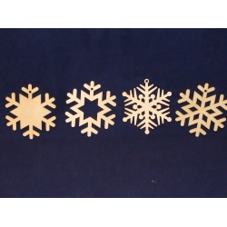 Śnieżynka, śnieżynki  komplet 4szt    , h-12cm , sklejka grubość 3mm ( nr 3,4,5,6 )