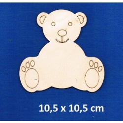SKLEJKA #3mm Miś 10,5x10,5cm, misio ze sklejki grawer / 0320
