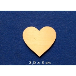 SKLEJKA #3mm Serce 3,5x3cm klasyczne równe , serduszko 4,5cm / 0404
