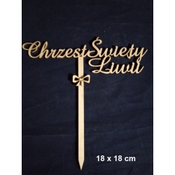 SKLEJKA #3mm Topper "Chrzest Święty Liwii" 18x18cm na tort , do kwiatów itp / imiona na zamównienie /1040
