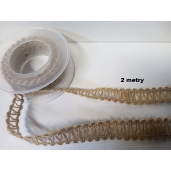 Tasiemka konopna dł rolki 2m / wstążka jutowa / szer: 1,5cm / nr. III