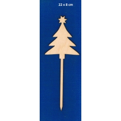 SKLEJKA #3mm Choinka na patyku  22x8cm,  choinka z gwiazdką
