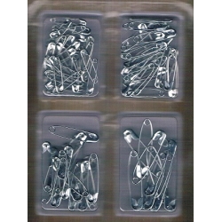 Agrafki  100szt  mix wielkości  SREBRNE  /  AGR-3103 , agrafka , ALIGA
