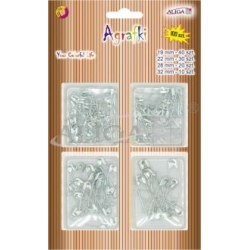 Agrafki  100szt  mix wielkości  SREBRNE  /  AGR-3103 , agrafka , ALIGA