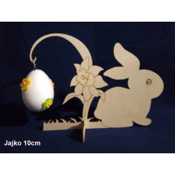 Stojak na jajko  królik, zajączek,żonkil / 29x22,5cm /  zawieszka na jajko max:12cm / Wielkanoc , zawieszka / zając SKLEJKA #3mm