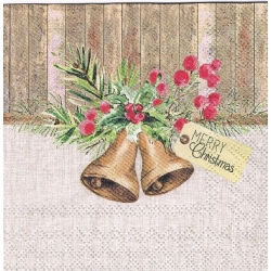 Serwetka   -3206-   MINI 25x25 cm  , wzór 4 krotny  , dzwonki