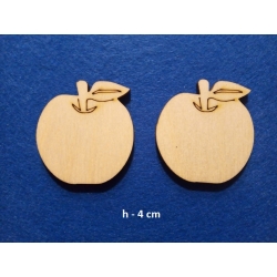 SKLEJKA #3mm Jabłko 4cm , jabłuszka 4x3,7cm / komplet 2szt / 0130