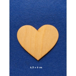 SKLEJKA #3mm Serce 6,5x6cm klasyczne równe , serduszko 6,5cm / 0850
