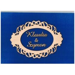 SKLEJKA #3mm Imiona w ozdobnej ramce ażurowej ramka 21x15cm, ramka owalna Skrzynia,pudełko  na koperty , album.Klaudia&Szymon