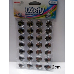 Dżety samoprzylepne okrągłe 2cm , 28szt. Brewis / DST1 / srebrno-transparent naklejki