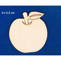 Jabłko 6x5,5cm , jabłuszko SKLEJKA#3mm / 0115
