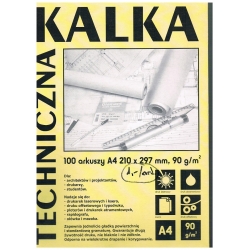 Kalka techniczna   90g/m²  A4  , CENA DOTYCZY 1 arkusza   A4