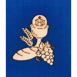 Kielich i chleb , Komunia, IHS , 12x11cm / SKLEJKA #3mm