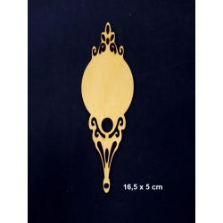 SKLEJKA #3mm Bombka 16,5x5cm  , zawieszka retro, ażurowa vitage, zakładka , podłużna