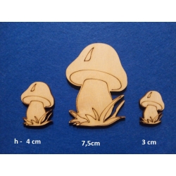 SKLEJKA #3mm Grzyby , grzybki od 3 do 7,5cm  / Grzyb / 0425 / seria zwierzątka leśne