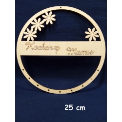 SKLEJKA #3mm Obręcz 25cm, koło 25cm / makrama / Kochanej Mamie grawer pusty / 15201 / Dzień Matki / stokrotki dla mamy, mama