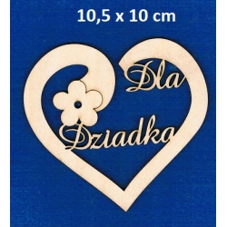 Serce " Dla Dziadka "  10,5x10cm / sklejka #3mm