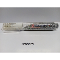 Brokat SREBRNY  sypki z aplikatorem 6g PENWORD