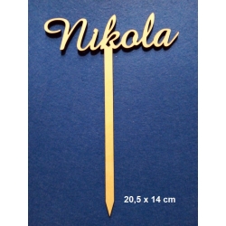 SKLEJKA #3mm Nikola topper na tort , do kwiatów  /  20,5x14cm  / 8950