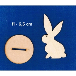 Królik , zajączek  10x6cm na podstawce fi-6,5cm / Wielkanoc / sklejka #3mm / IV , zając