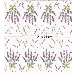 Chusteczka mini 21x21cm / Cena 1 sztuki / lawenda bukieciki / -3377-