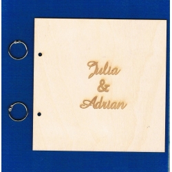 Okładka z kółeczkami / 16x16cm  /    Julia&Adrian  / przykład gaweru / SKLEJKA #3mm